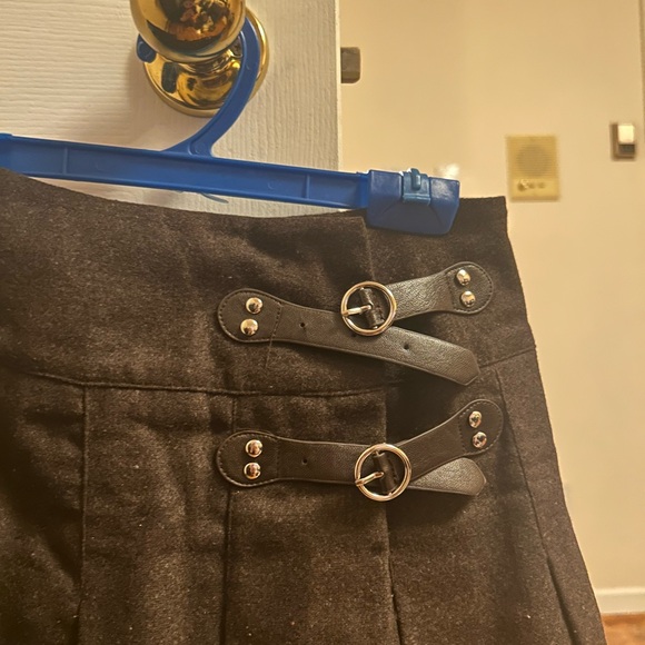 Vintage Belted Brown Pleated Mini Schoolgirl Skirt - Picture 2 of 3